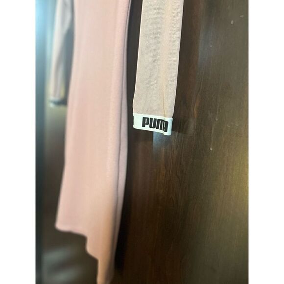 PUMA Exclusive To ASOS Bodycon Dress With Mesh Insert Tape Logo Stretch Bandage - Picture 6 of 15